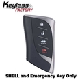 Keylessfactory 2019-2021 Lexus / 4-Button Smart Key SHELL w/ Insert Key SKS-LEX-1618